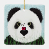 Schattig Panda Beer Keramisch Ornament (Achterkant)