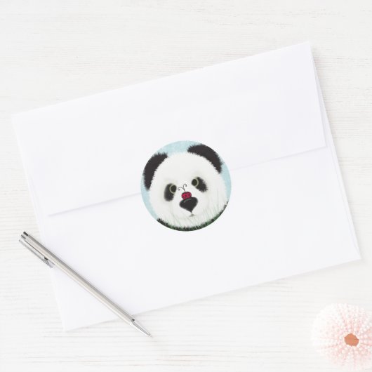 Schattig Panda Beer Ronde Sticker (Envelop)