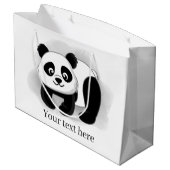 schattig panda-beer voeg tekst toe Groot cadeautje Groot Cadeauzakje (Achterkant Gekanteld)