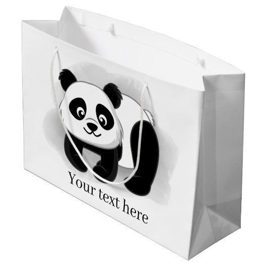 schattig panda-beer voeg tekst toe Groot cadeautje Groot Cadeauzakje (Achterkant Gekanteld)