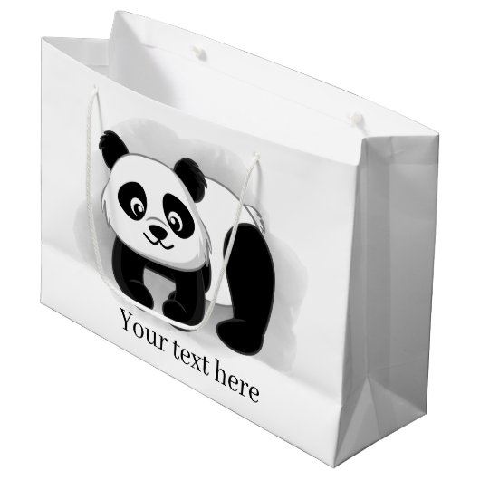 schattig panda-beer voeg tekst toe Groot cadeautje Groot Cadeauzakje (Voorkant Gekanteld)