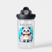 schattig Panda-beer voegt naam kinder toe Waterfles (Voorkant)
