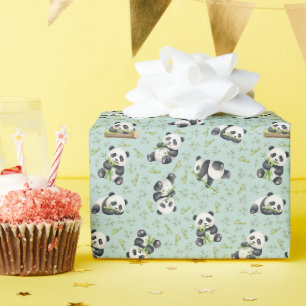 Schattig Panda en Bamboe Naadloos Patroon Cadeaupapier