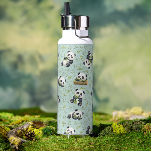 Schattig Panda en Bamboe Naadloos Patroon Waterfles