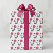 Schattig Panda & Flower Wrapping Paper