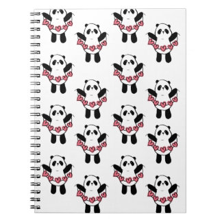 Schattig Panda Hartjes Patroon Notitieboek
