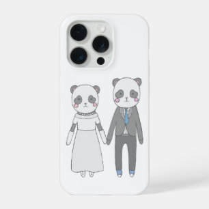 Schattig Panda Trouwpaar – Kawaii Bruid & Bruidego iPhone 15 Pro Hoesje