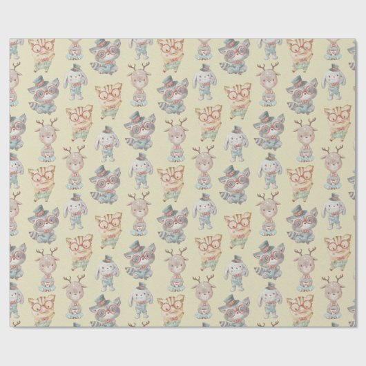 Schattig papier voor het ompakken van dieren (Vlak)