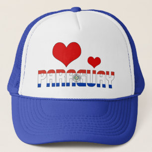 Schattig Paraguay Flag Hearts Patriottisch Trucker Pet
