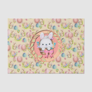 Schattig Pasen Konijn Zit in de Mand Tissuepapier