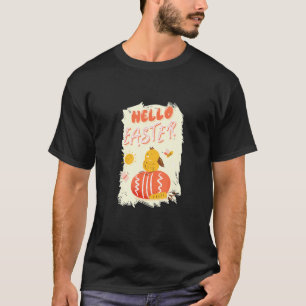 Schattig Pasen Kuiken Met Pasen Ei Hallo Pasen T-shirt