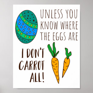 Schattig Pasen Pun Grappig Citaat Zeggen Doodle Ca Poster