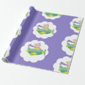 Schattig pasta-label Teddy Bear Wrapping Paper Cadeaupapier (Uitgerold)