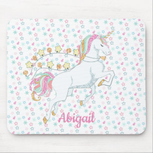 Schattig Pastel Roze Magisch Eenhoorn Sterren Muismat