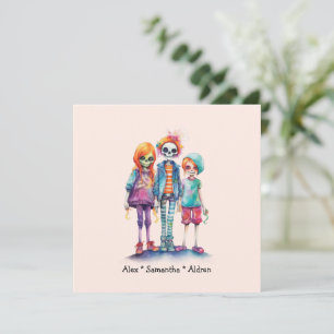 Schattig Pastel Zombie Trio - Schattige Halloween