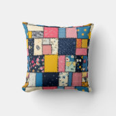 Schattig patchwork ontwerp, speels patroon kussen (Voorkant)