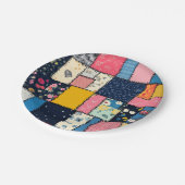 Schattig patchwork ontwerp, speels patroon papieren bordje (Gekanteld)