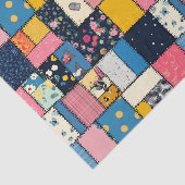 Schattig patchwork ontwerp, speels patroon tissuepapier (Detail)