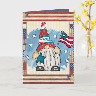schattig patriottisch gnome voeg tekst toe kaart