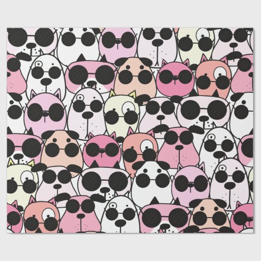 Schattig patroon met hondenthema cadeaupapier (Vlak)