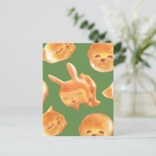 Schattig patroon van gebroken brood aankondigingskaart