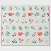 Schattig patroon van kleurrijke mokken met een sno cadeaupapier (Vlak)