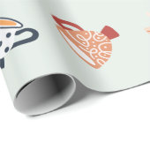 Schattig patroon van kleurrijke mokken met een sno cadeaupapier (Rol Hoek)