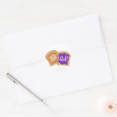 Schattig PB&J Ronde Sticker (Envelop)