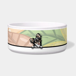 Schattig Peeking Chihuahua, eten of drinken Voerbakje