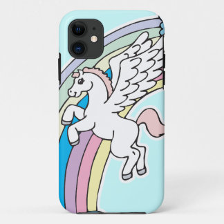 schattig pegasus- en eenhoorncartoon iPhone 11 hoesje