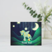 Schattig Pegasusdier dat slaapt onder de sterren P Briefkaart (Staand voorkant)