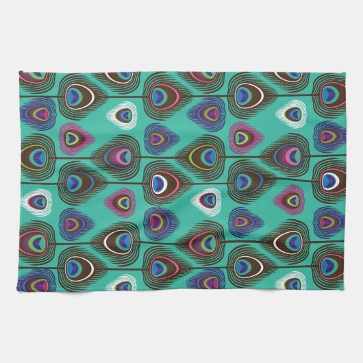 schattig pekelvederpatroon theedoek (Horizontaal)