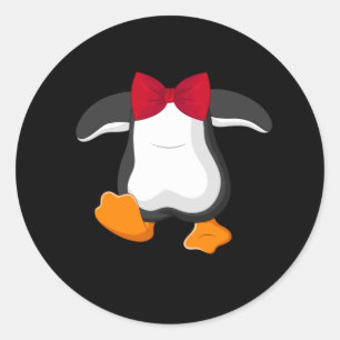 Schattig Penguin kostuum Tuxedo Bow Stropdas Hallo Ronde Sticker