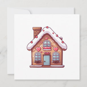 Schattig peperkoek Kerstvakantiehuis Feestdagenkaart