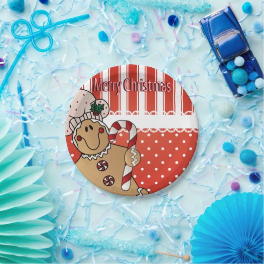 Schattig peperkoek man kerst plezier papieren bordje (Feest)