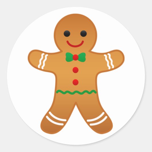 Schattig peperkoek man Kerst sticker (Voorkant)