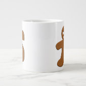 Schattig peperkoek man koekje monogram kerst jumbo mok (Voorkant)