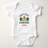 Schattig Persoonlijk Baby Eerste Kerst Gingerbread Romper (Voorkant)