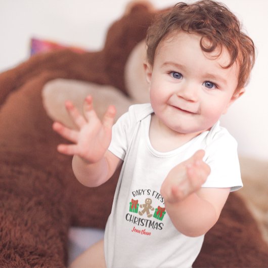 Schattig Persoonlijk Baby Eerste Kerst Gingerbread Romper