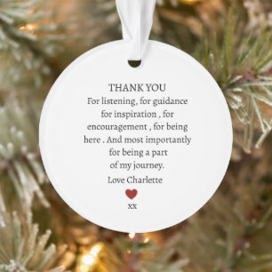 schattig persoonlijk dank je liefde ornament