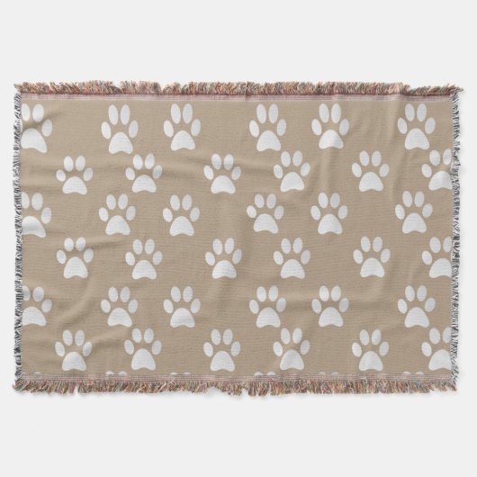 Schattig Pet Paws Print Patroon Deken (Voorkant)