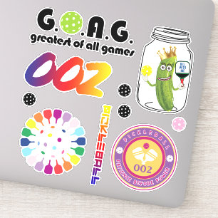 Schattig pickleball sticker blad, groot