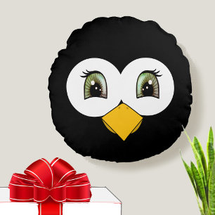 Schattig Pinguïn Gezicht Rond Kussen