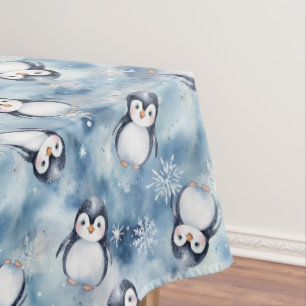 Schattig Pinguïn Winter Baby shower Tafelkleed