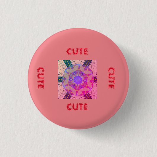 schattig PINK _RED Ronde Button 3,2 Cm (Voorkant)