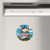 Schattig Pirate Meisje Magnet Magneet (Insitu (Vaatwasser))