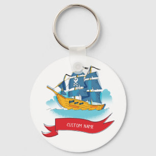 Schattig Piratenschip Tekst aanpassen Sleutelhanger