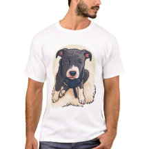 Schattig Pitbull Puppies Hond Cartoon Ontwerp