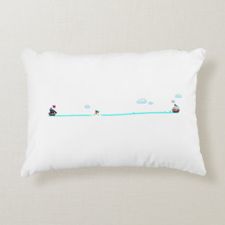 Schattig Pixel Art Piratenschip Jaagt Koopvaardijs Accent Kussen