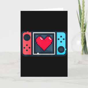 Schattig Pixel Hart Gamer Valentijnsdag T Voor Man Kaart